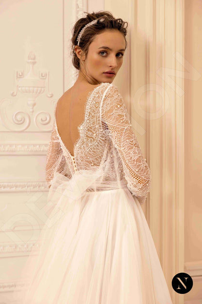 Joanna Open back A-line Long sleeve Wedding Dress 3