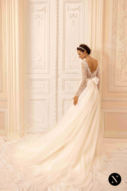 Joanna Open back A-line Long sleeve Wedding Dress 6