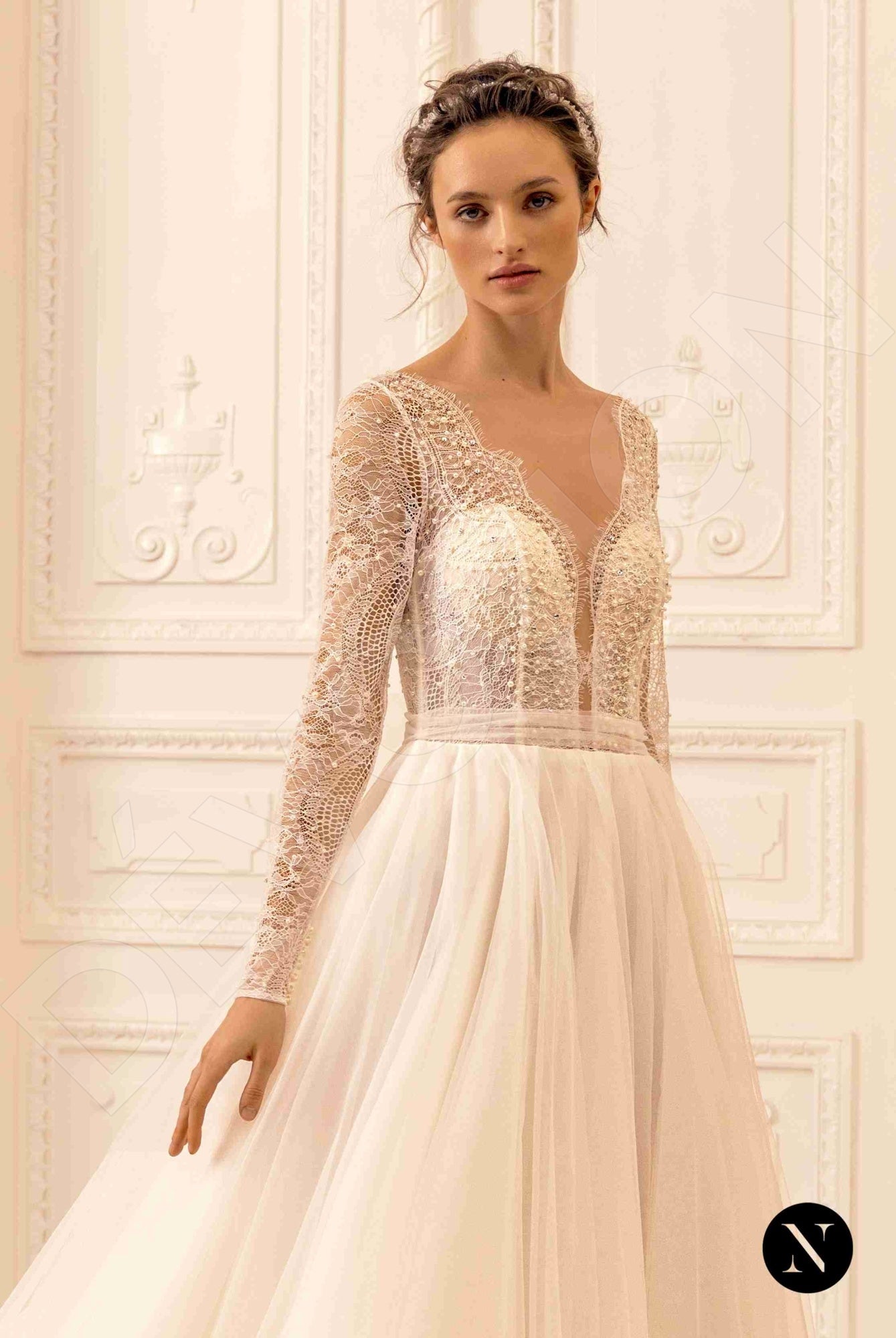Joanna Open back A-line Long sleeve Wedding Dress 5