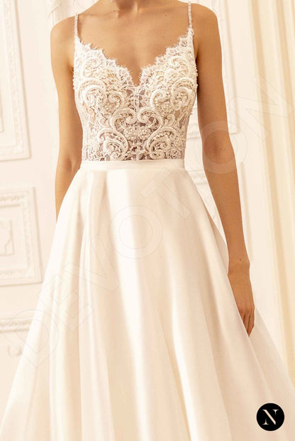 Tiffania Open back A-line Straps Wedding Dress 4