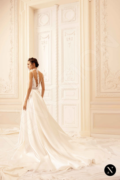 Tiffania Open back A-line Straps Wedding Dress 6