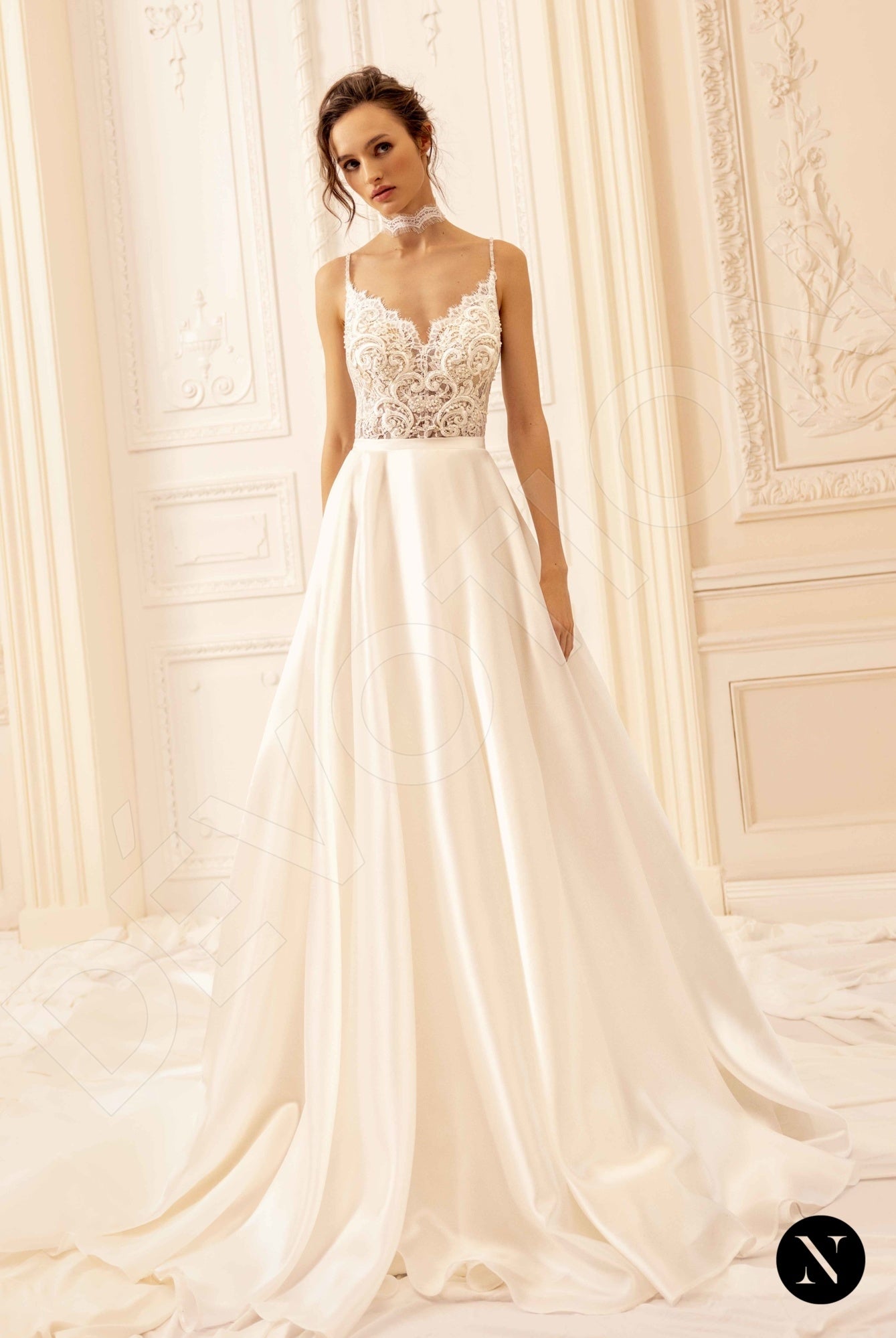 Tiffania Open back A-line Straps Wedding Dress Front