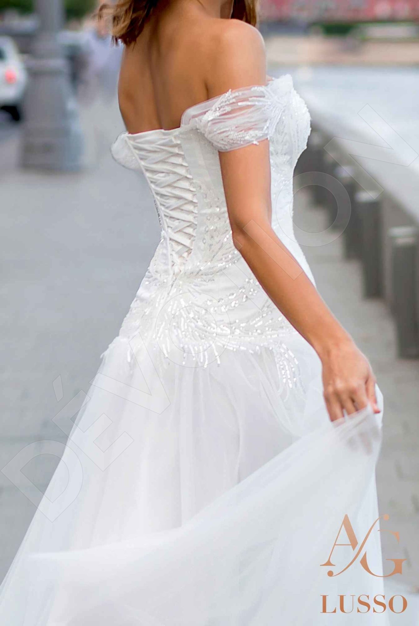 Angela Open back A-line Sleeveless Wedding Dress 5