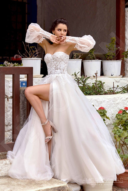 Cameron Open back A-line Strapless Wedding Dress 4