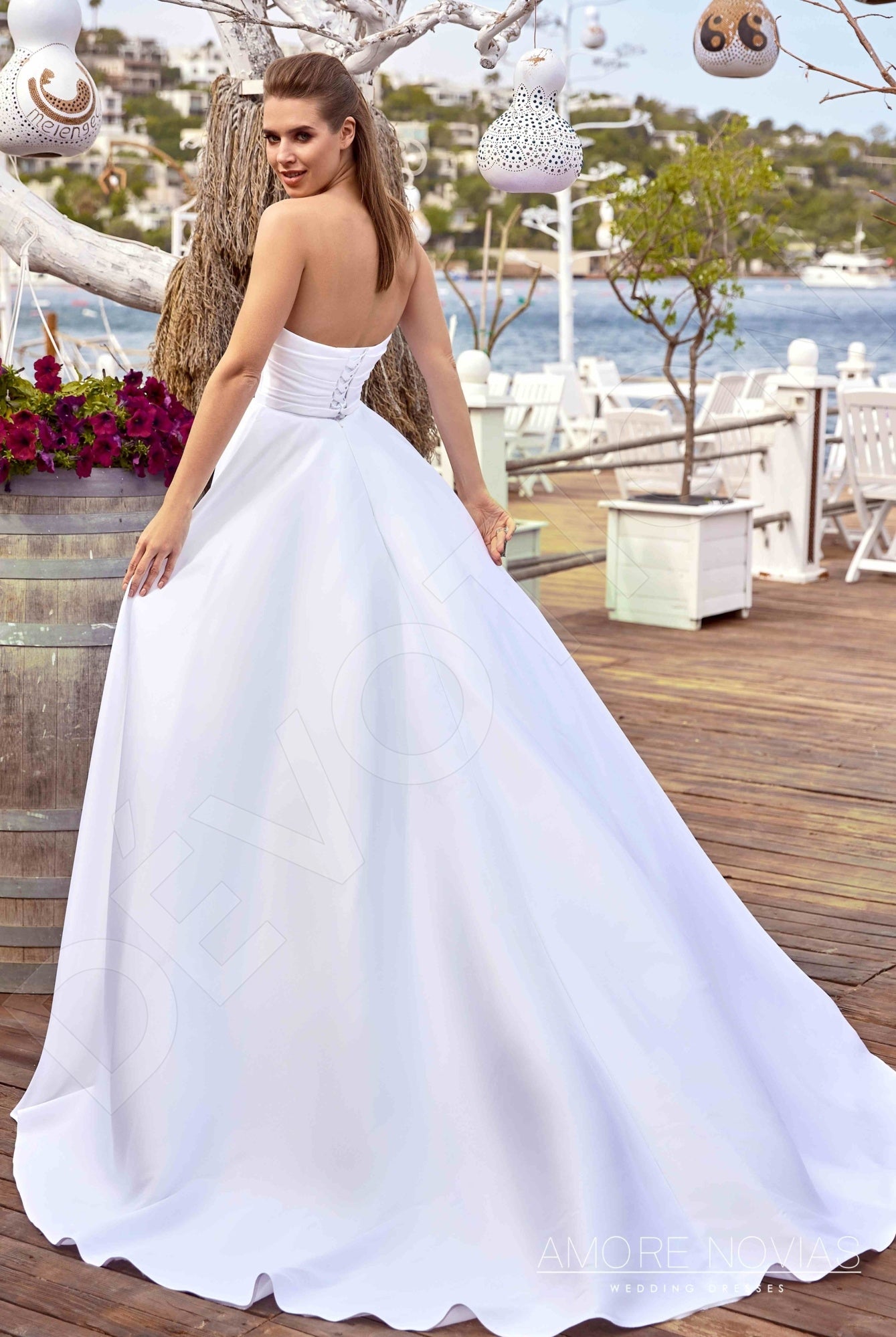 Leоnora Open back A-line Strapless Wedding Dress Back