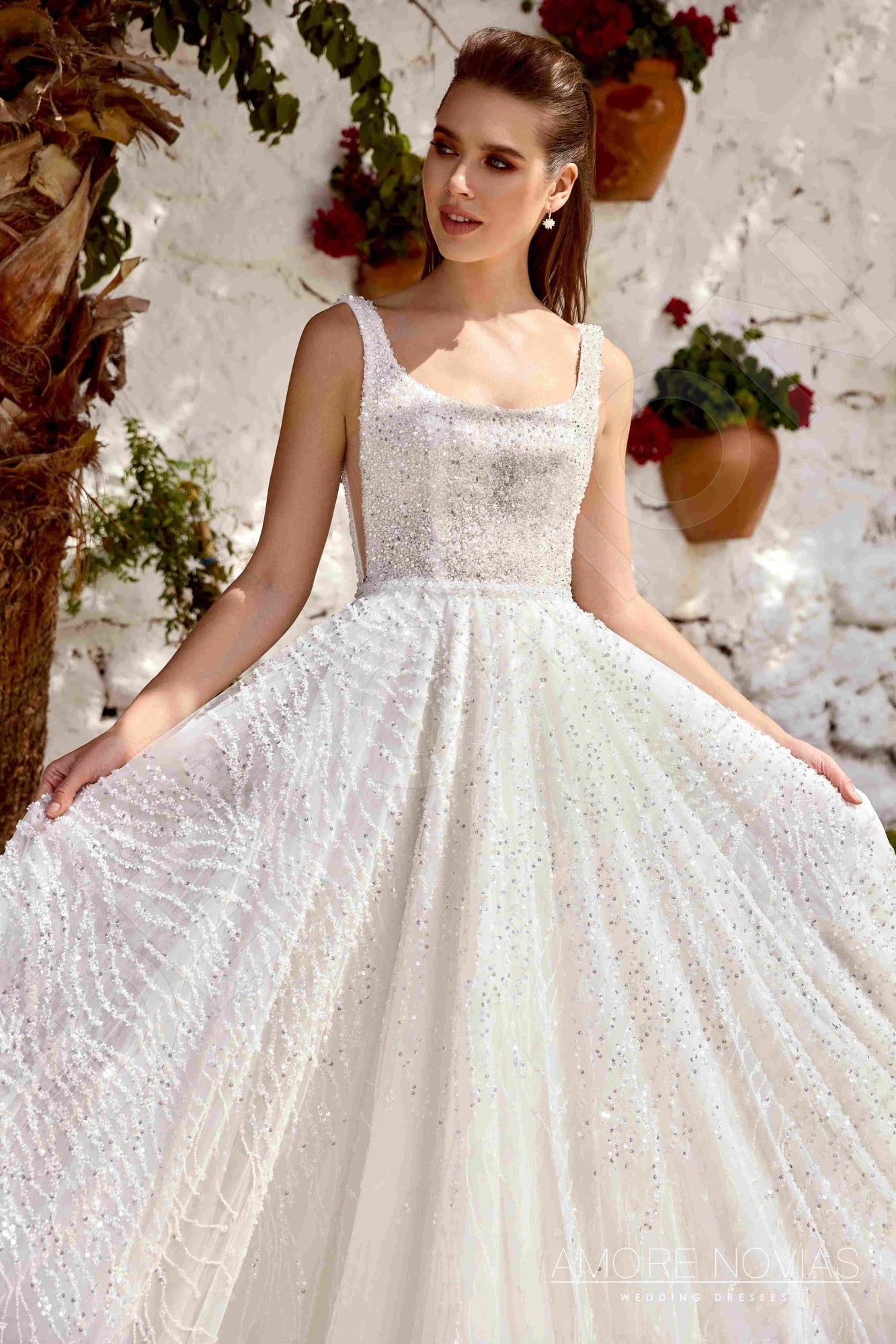 Donata Open back A-line Straps Wedding Dress 2