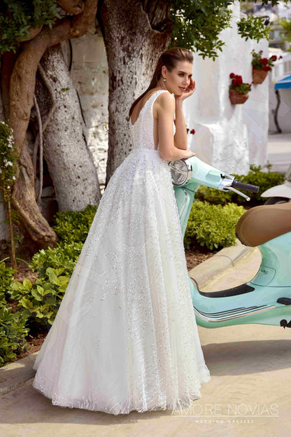Donata Open back A-line Straps Wedding Dress 6