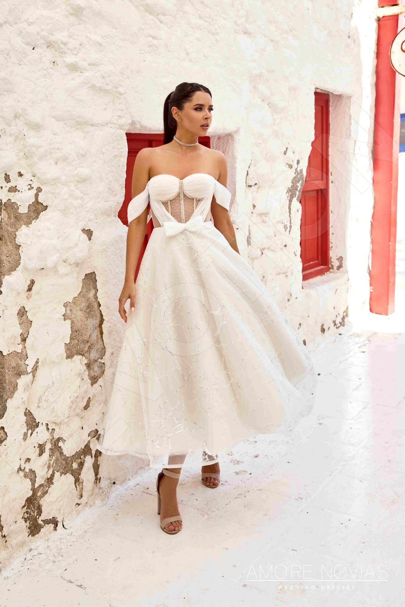Kylie Open back A-line Sleeveless Wedding Dress 7