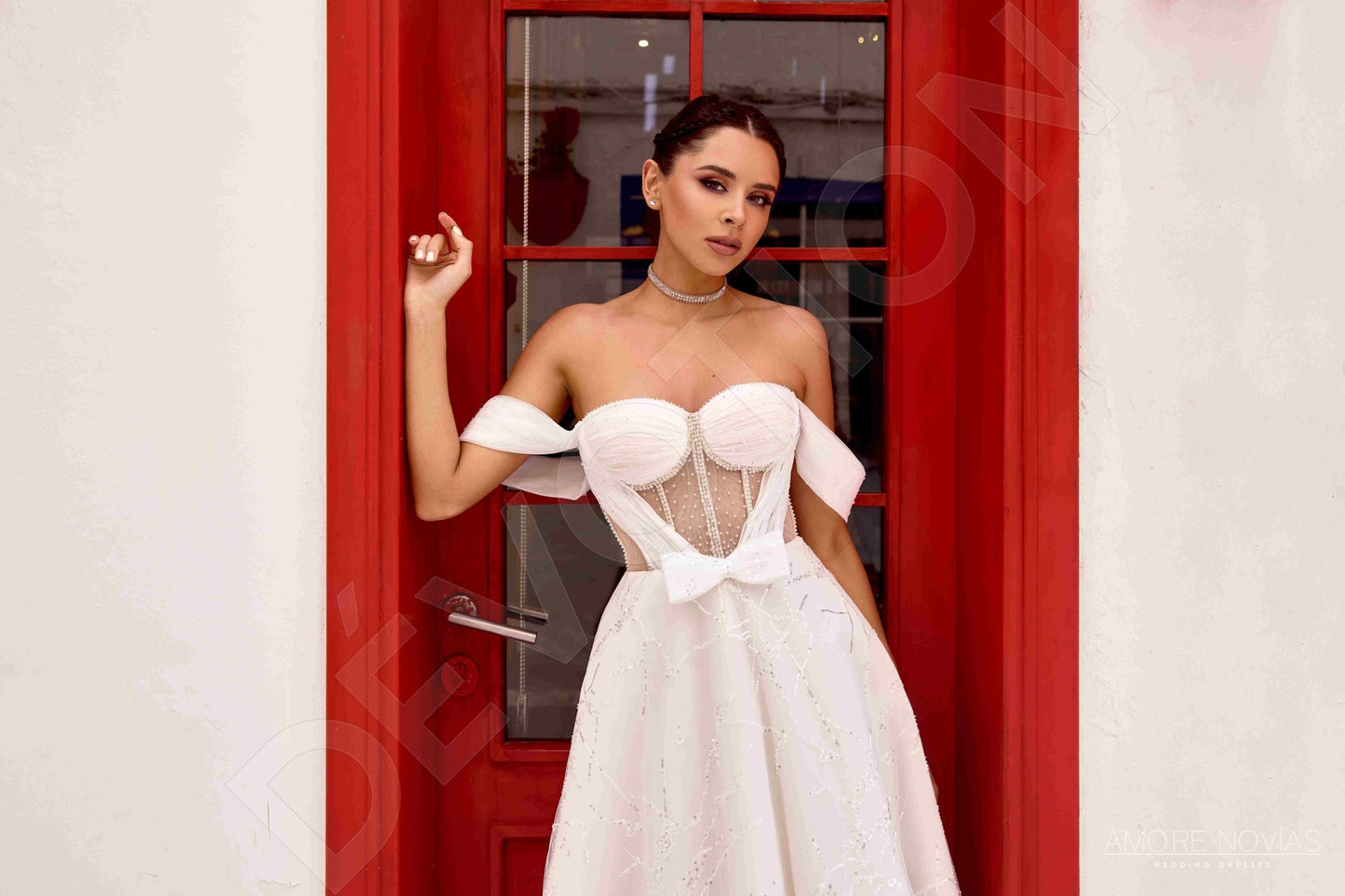 Kylie Open back A-line Sleeveless Wedding Dress 4
