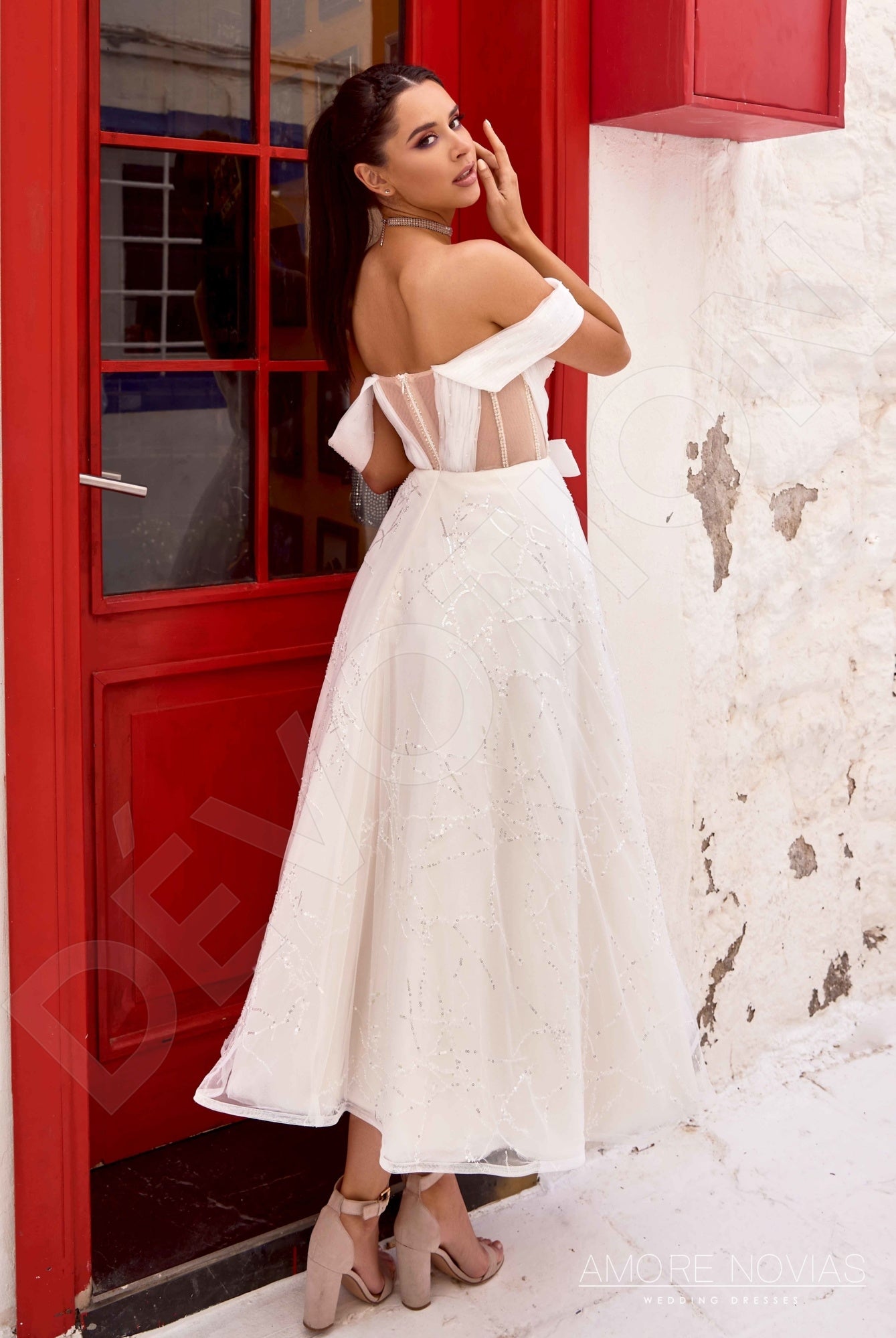 Kylie Open back A-line Sleeveless Wedding Dress 6