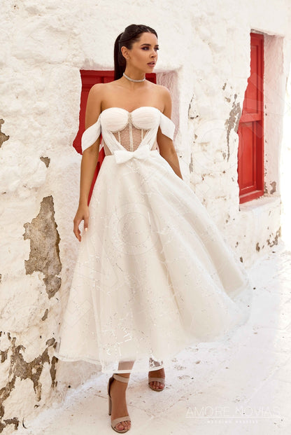 Kylie Open back A-line Sleeveless Wedding Dress Front