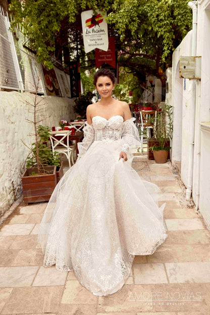 Simi Open back Princess/Ball Gown Strapless Wedding Dress 8
