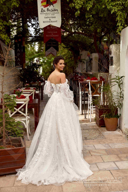 Simi Open back Princess/Ball Gown Strapless Wedding Dress 7