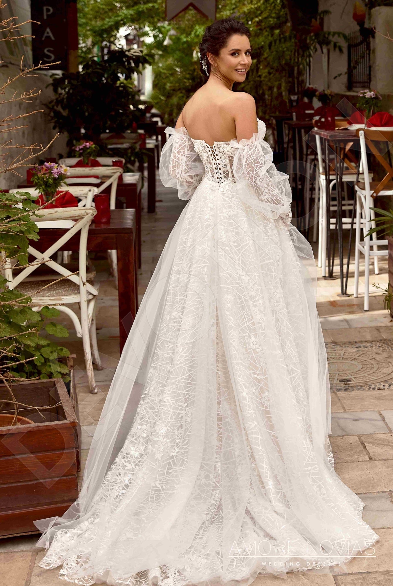 Simi Open back Princess/Ball Gown Strapless Wedding Dress Back