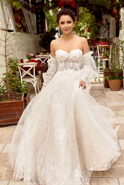 Simi Open back Princess/Ball Gown Strapless Wedding Dress Front
