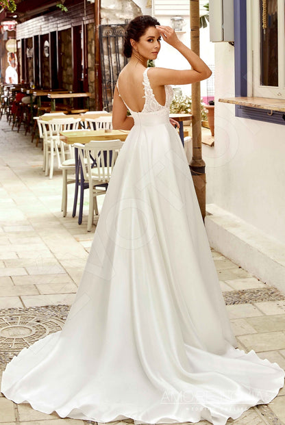 Shannon Open back A-line Sleeveless Wedding Dress Back