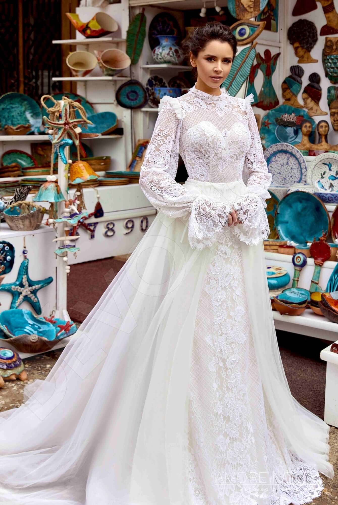 Alana Open back Trumpet/Mermaid Long sleeve Wedding Dress Front