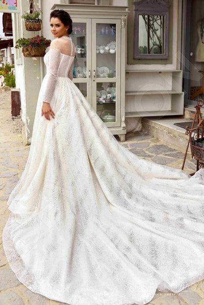 Lindsay Full back Princess/Ball Gown Long sleeve Wedding Dress Back