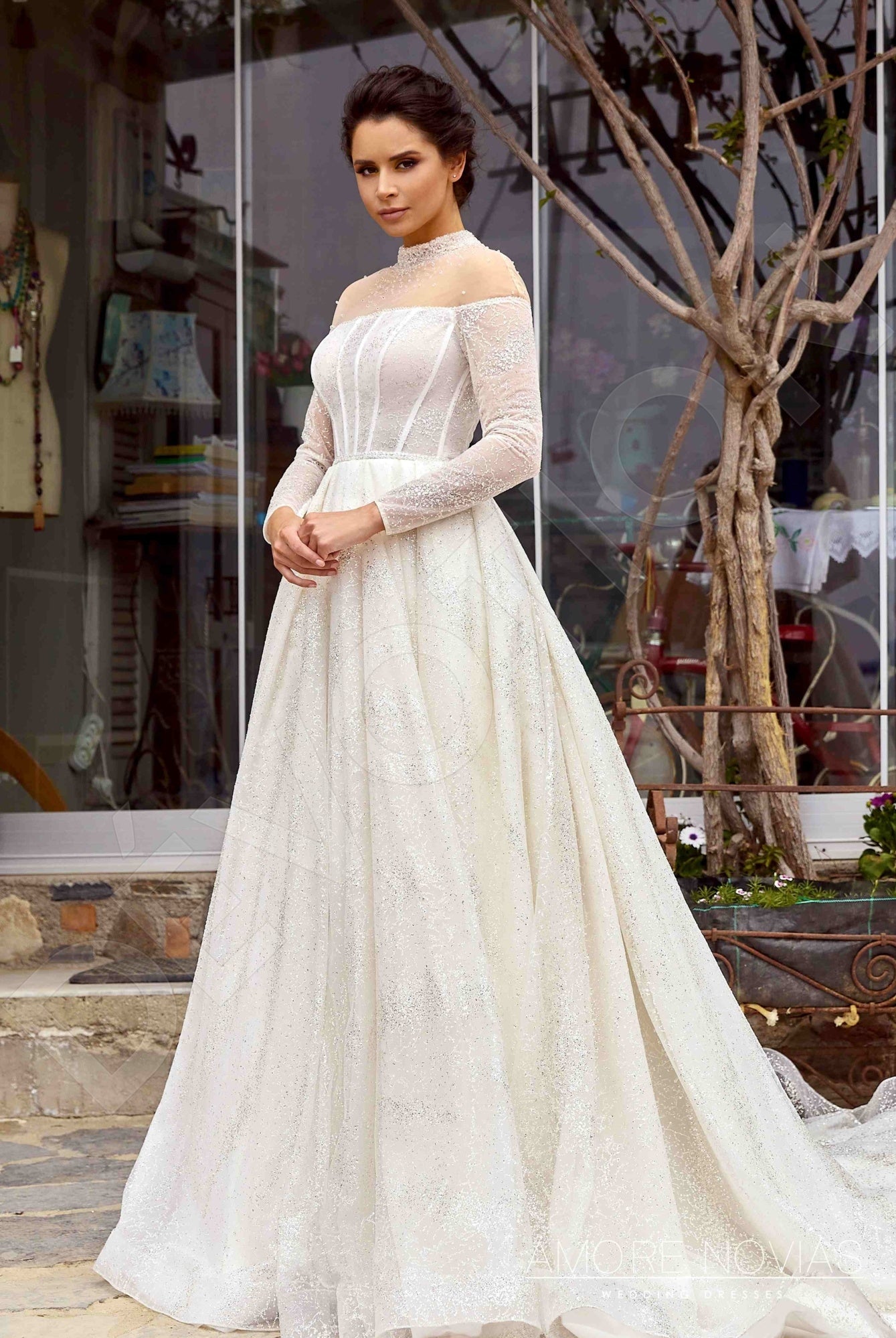 Lindsay Full back Princess/Ball Gown Long sleeve Wedding Dress 6