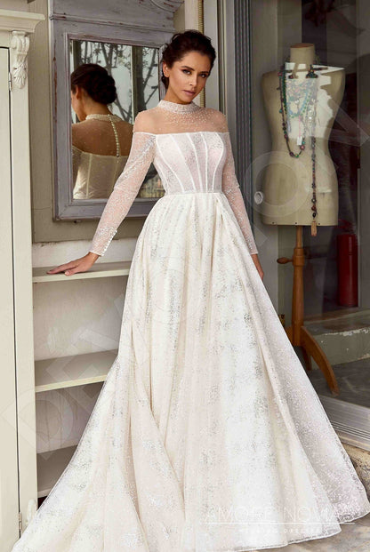 Lindsay Full back Princess/Ball Gown Long sleeve Wedding Dress Front