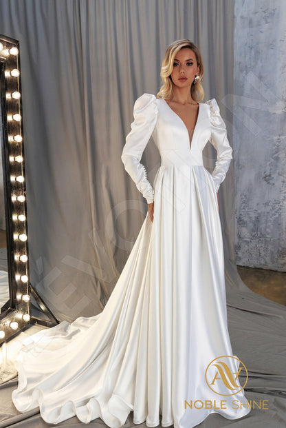 Avonmora Open back A-line Long sleeve Wedding Dress 5