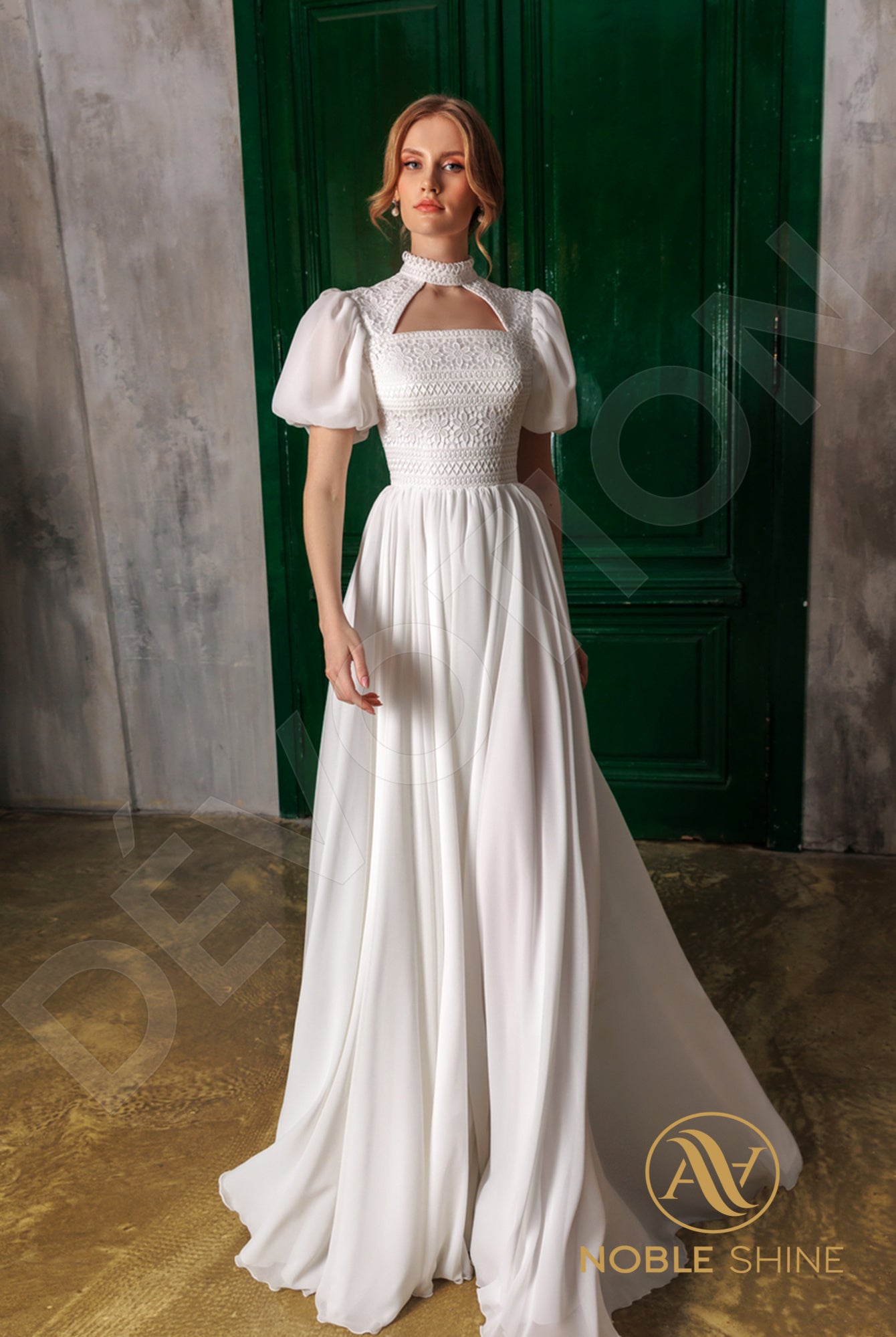 Agavig Open back A-line Short/ Cap sleeve Wedding Dress 8