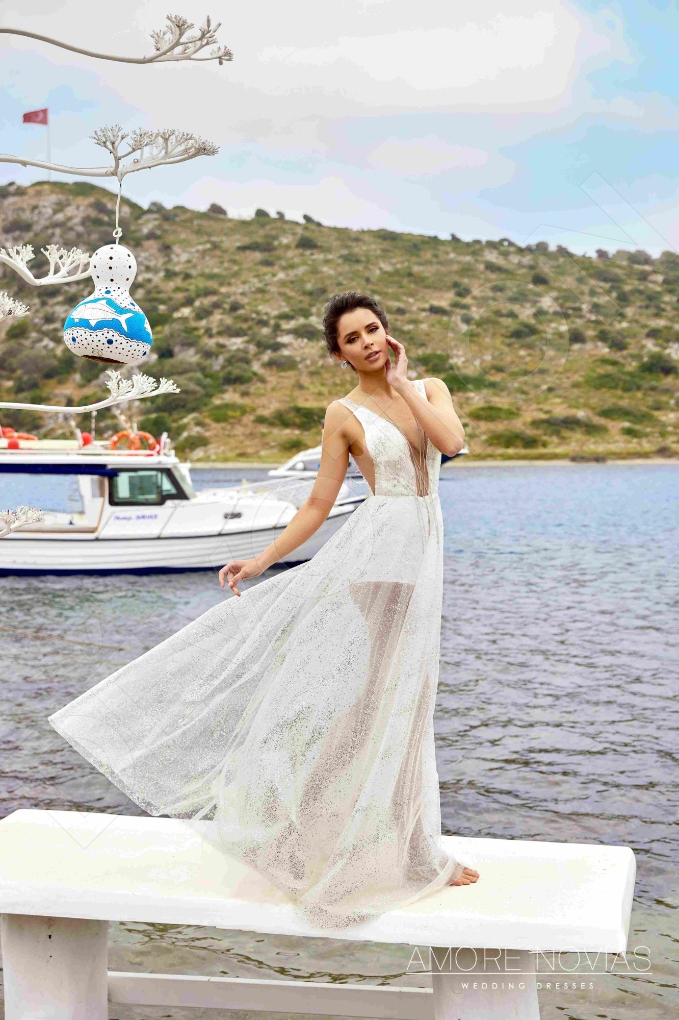 Alexandra Open back A-line Sleeveless Wedding Dress 7