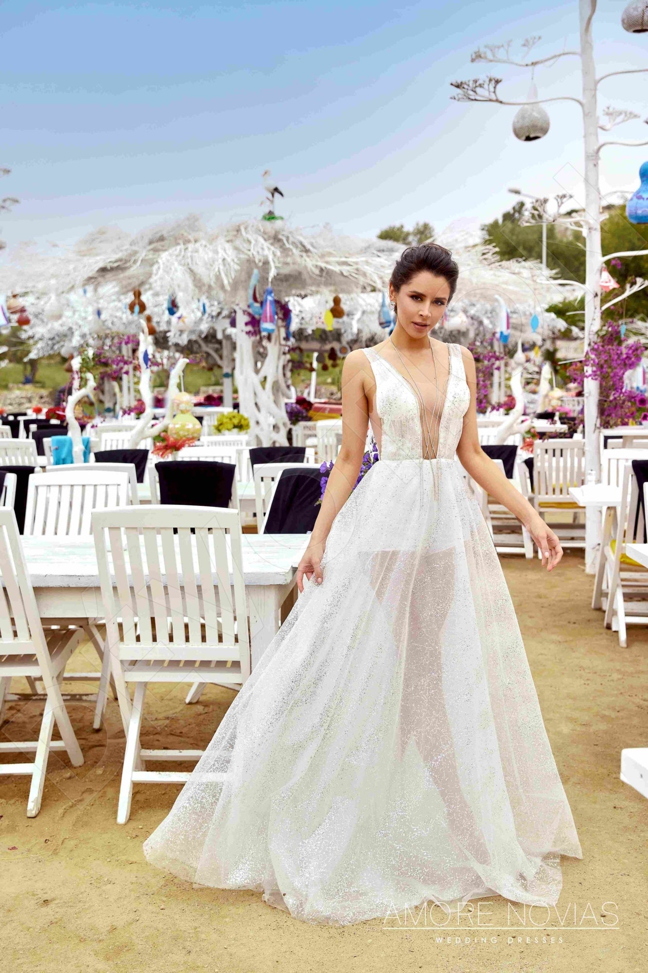 Alexandra Open back A-line Sleeveless Wedding Dress 9