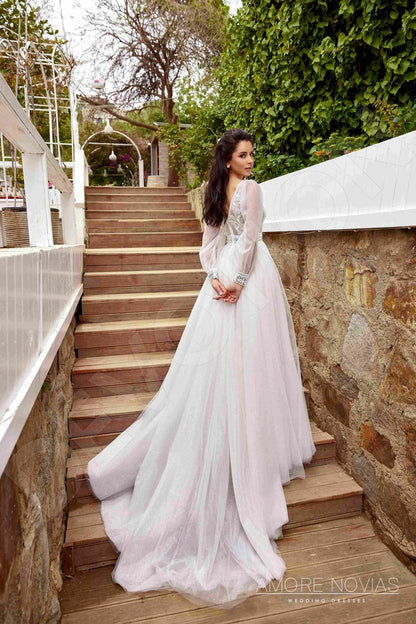 Maxa Open back A-line Long sleeve Wedding Dress 5