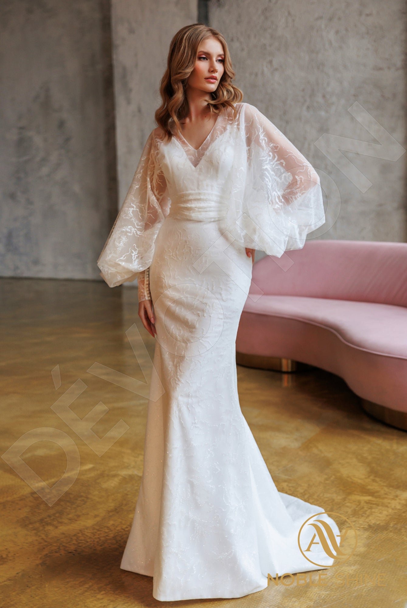 Biddi Full back Trumpet/Mermaid Long sleeve Wedding Dress Front