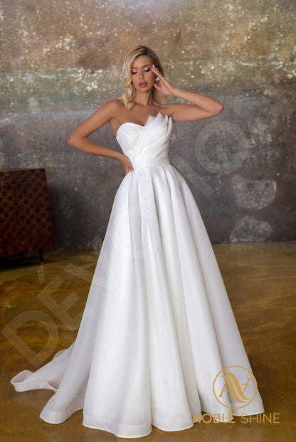 Komina Open back A-line Strapless Wedding Dress 5
