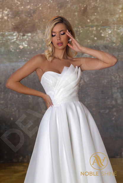 Komina Open back A-line Strapless Wedding Dress 7