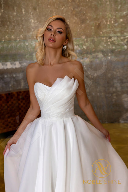 Komina Open back A-line Strapless Wedding Dress 2
