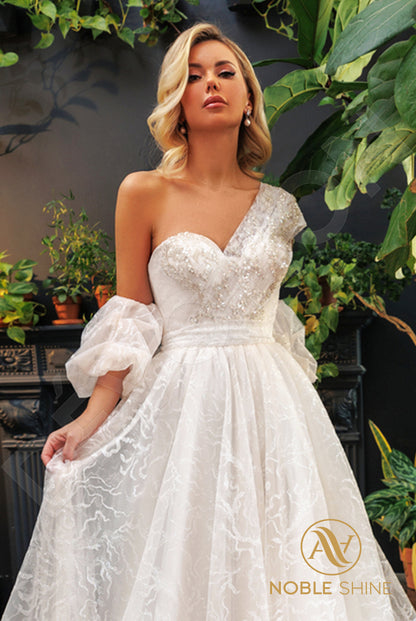 Mivin Open back A-line Detachable sleeves Wedding Dress 4