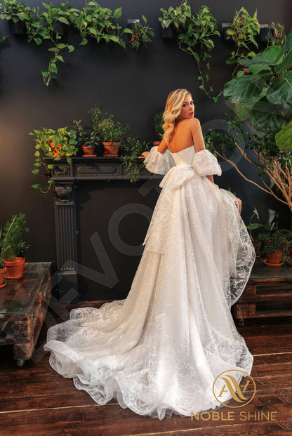 Mivin Open back A-line Detachable sleeves Wedding Dress 6
