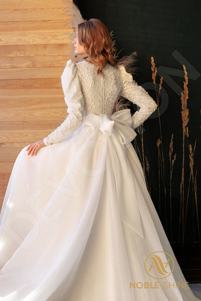 Sabrann Full back A-line Long sleeve Wedding Dress 7