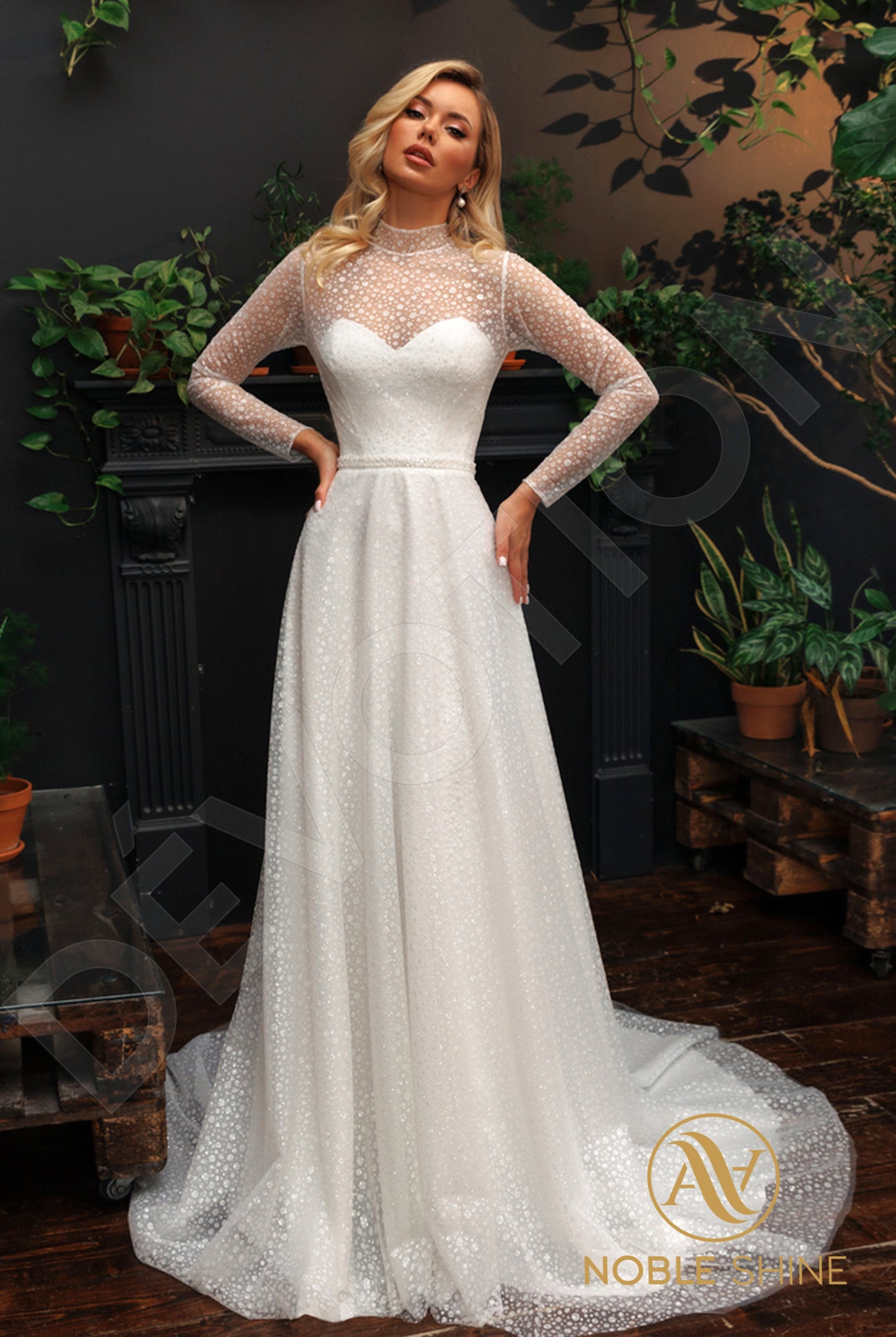 Mora Full back A-line Long sleeve Wedding Dress Front