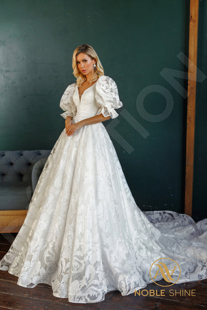 Talalla Open back A-line Half sleeve Wedding Dress 7