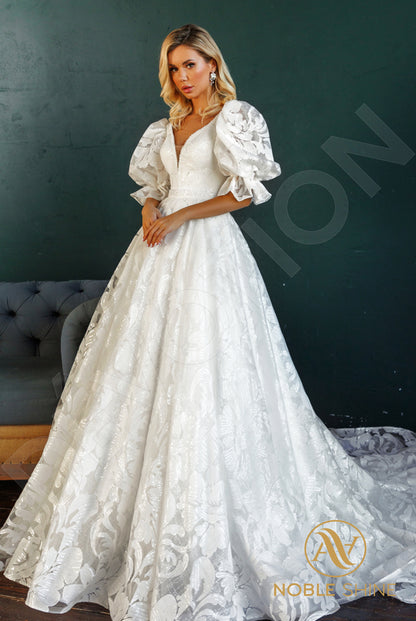 Talalla Open back A-line Half sleeve Wedding Dress Front