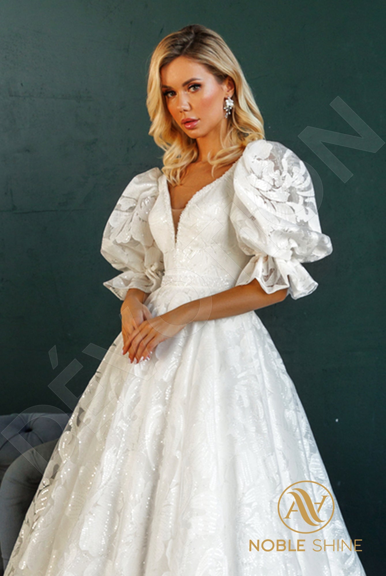 Talalla Open back A-line Half sleeve Wedding Dress 5