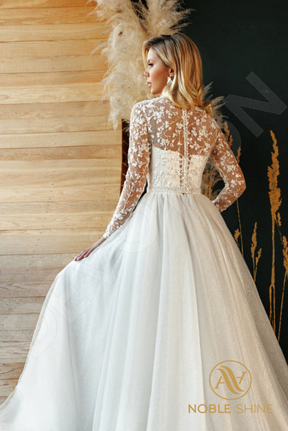 Orleyt Full back A-line Long sleeve Wedding Dress 5