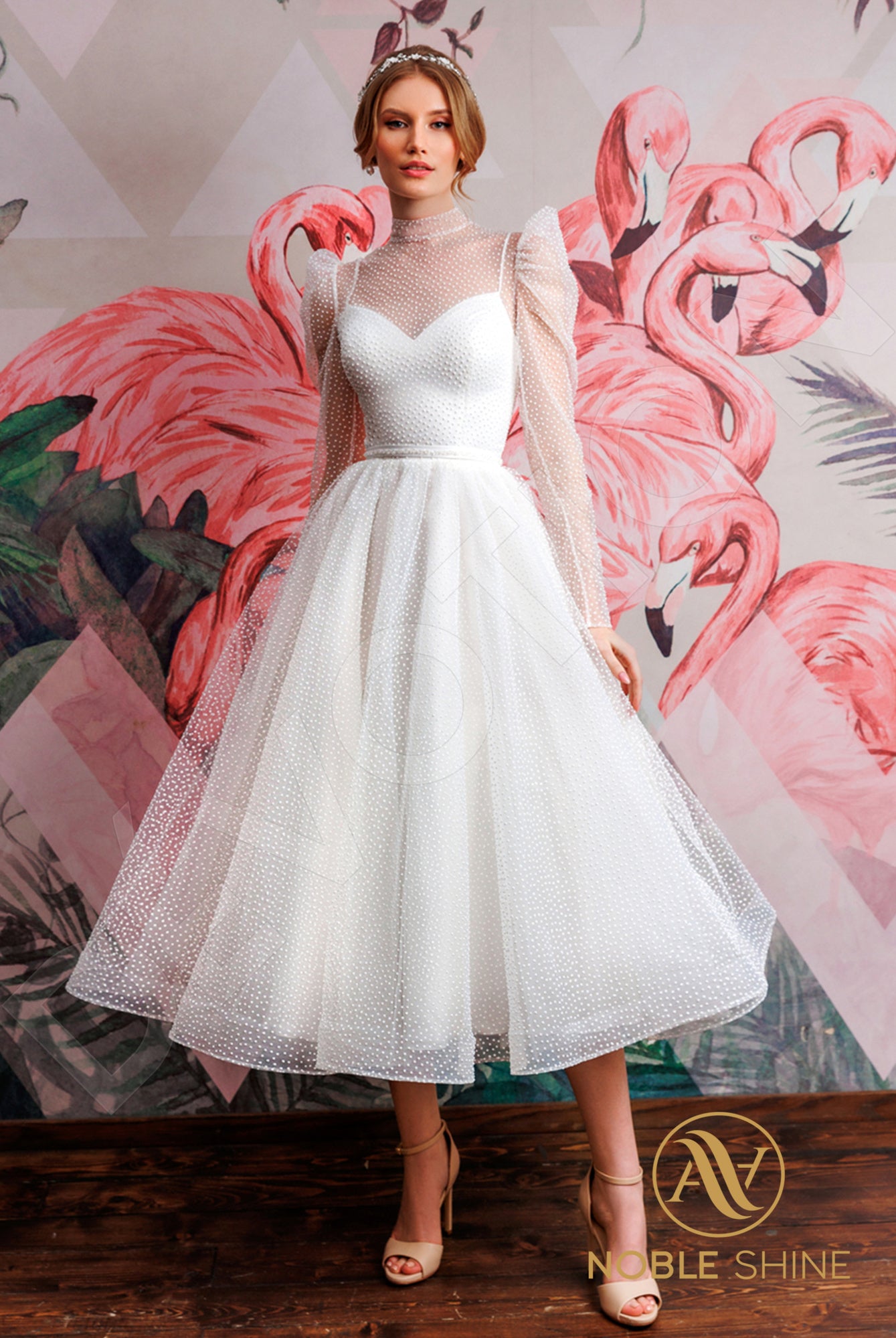 Sozanna Full back A-line Long sleeve Wedding Dress Front