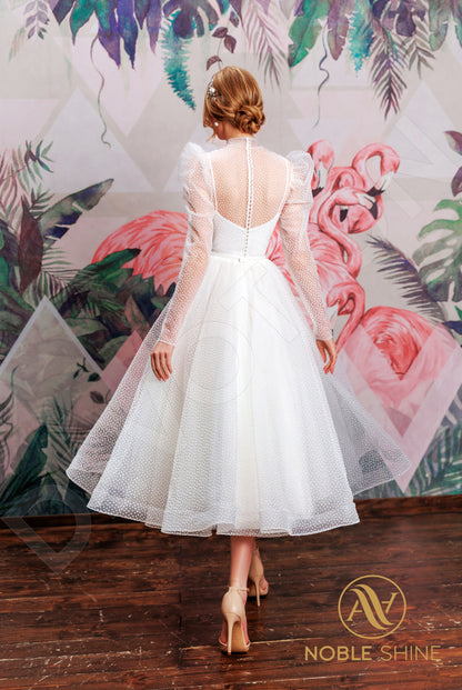 Sozanna Full back A-line Long sleeve Wedding Dress Back