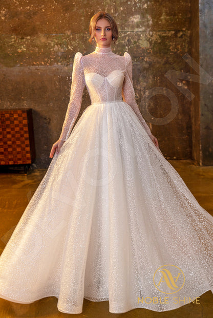 Agadrina Full back A-line Long sleeve Wedding Dress Front