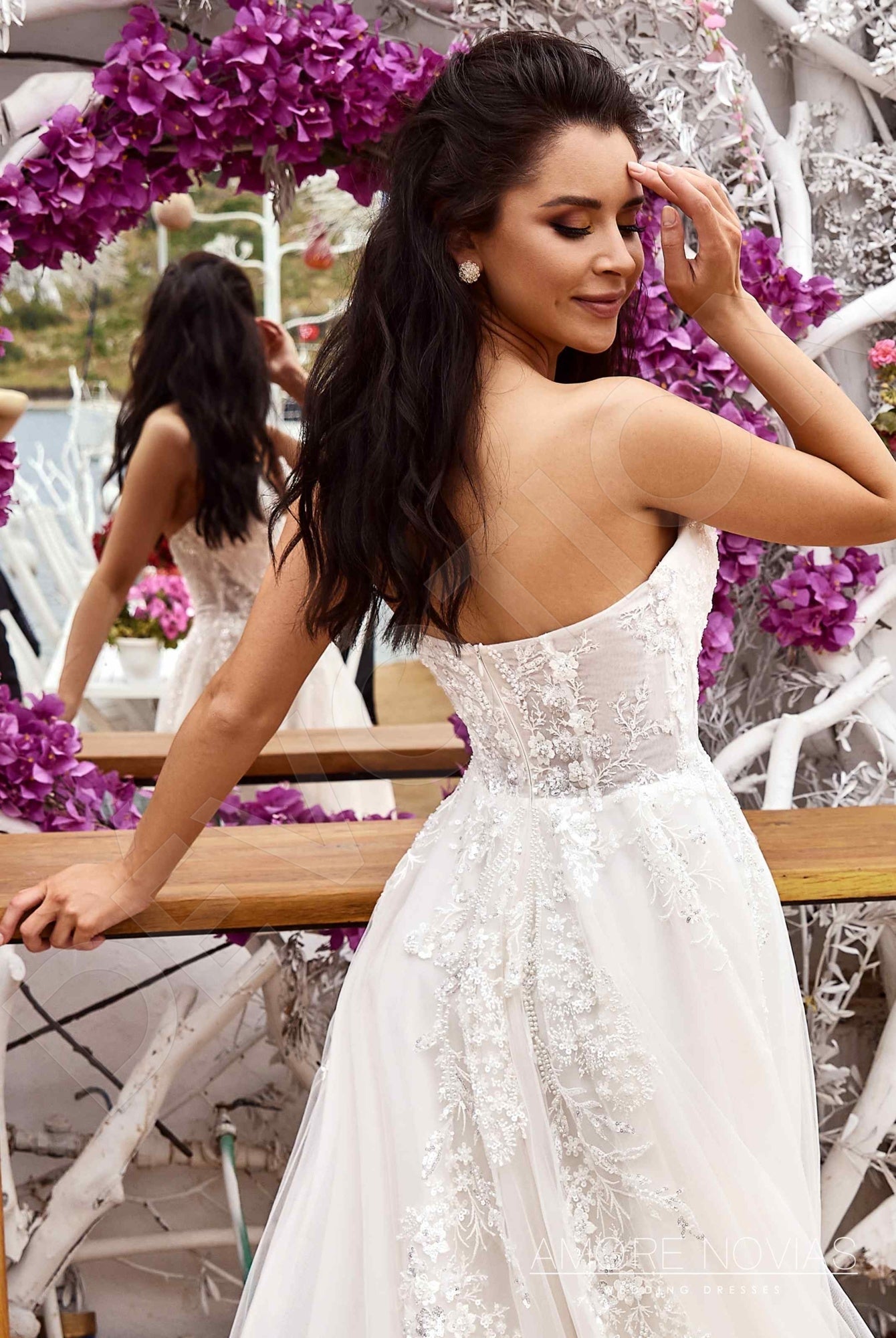 Casey Open back A-line Strapless Wedding Dress 5