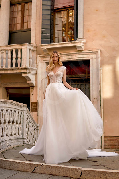 Aysha A-line V-neck Ivory Wedding dress 5