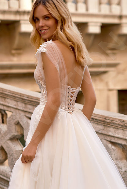 Aysha A-line V-neck Ivory Wedding dress 3