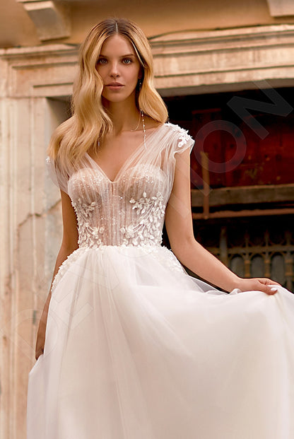 Aysha A-line V-neck Ivory Wedding dress 7