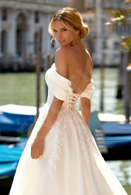 Alany A-line Off-shoulder/Drop shoulders Ivory Wedding dress 3