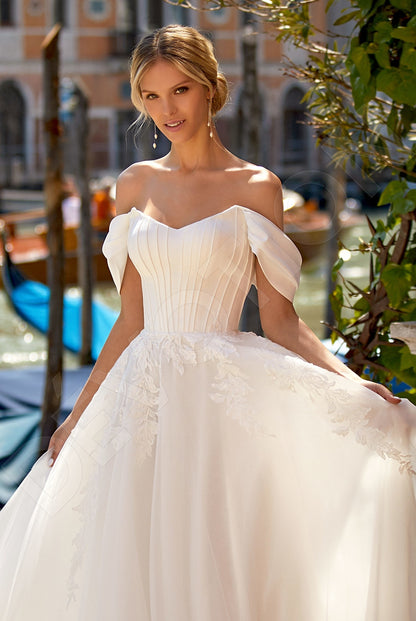 Alany A-line Off-shoulder/Drop shoulders Ivory Wedding dress 5